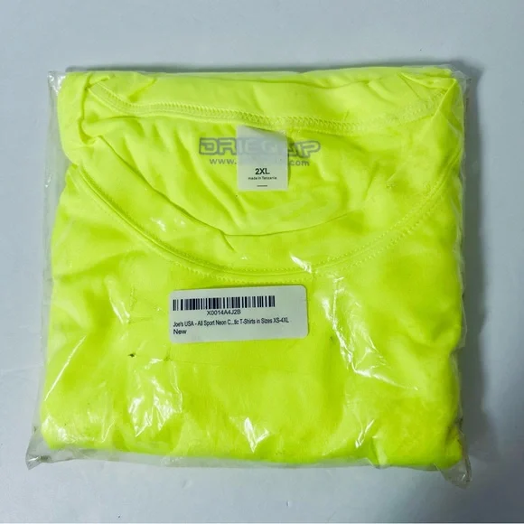 Driequip Dri-Fit All Sport Neon Yellow Short Sleeve T Shirt~ Size 2 XLarge New - Picture 1 of 7